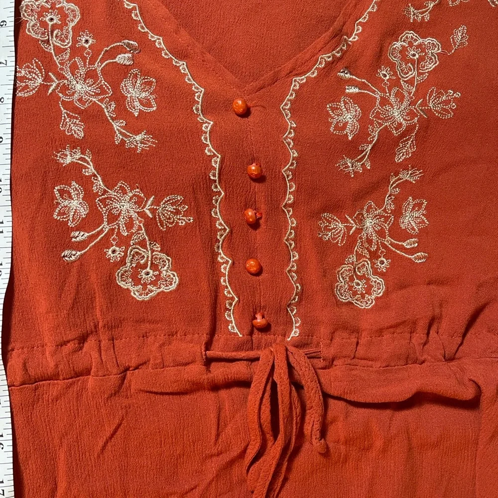 Embroidered Rust Top - Picture 1 of 13